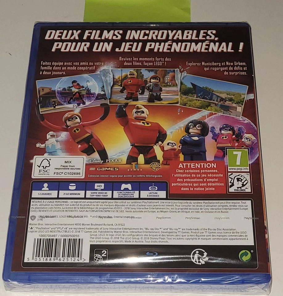 Sony PlayStation 4/PS4 - Lego Les Indestructibles Disney Pixar - Neuf ss Blister - Photo 2/3
