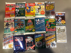 1989-1992-Vintage-Sealed-Football-Wax-Pack-Lot-Mixed-Box-RC-Aikman-Sanders