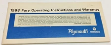 1968 Plymouth Fury Factory Original Operating Instruction and Warranty Manual