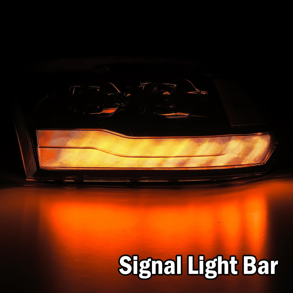 For 0918 Dodge Ram Polished Black Smoke LED Switchback DRL Projector Headlights eBay