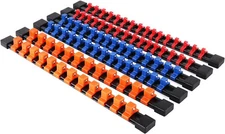 6 Pcs Socket Holder Organizer Mountable Sliding Rail Rack 86 slot 14 Inch ABS