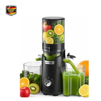 ACOQOOS Entsafter 135mm für Ganze Früchte, 1,8L, Mattschwarz, Leicht zu