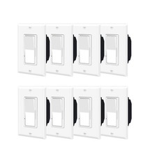 8Pack Single Pole Dimmer Switch Adjustable Dimming Range for LED/CFL/Halogen