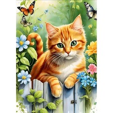 DPHERO Orange Cat Diamond Painting Kits for Beginners 12X16 Inches, USYZ654