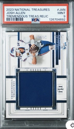 Josh Allen National Treasures /49 Patch PSA 9 Tremendous Treasures