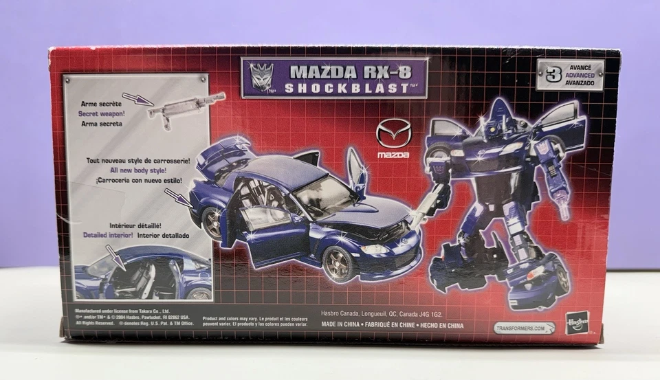 Alternadores Hasbro Transformers #12 Shockblast 2004 Mazda RX8 MISB Shockwave Foto 3 de 4