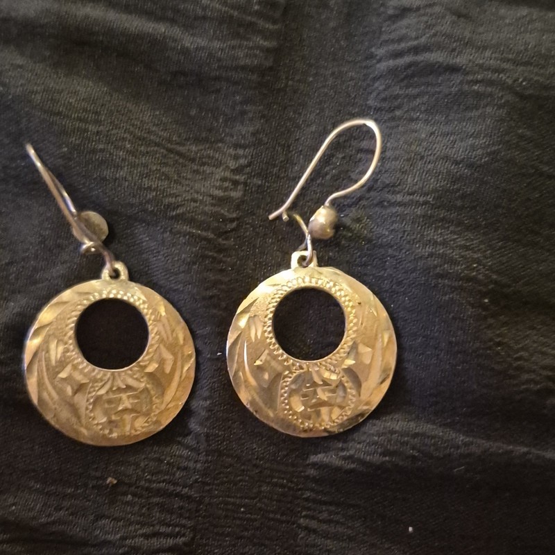 925 Sterling Silver Taxaco Dangle Earrings Stamped