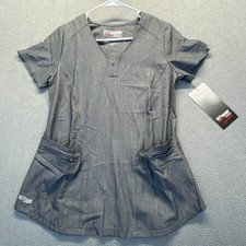 Greys Anatomy Signature Barco Womens Scrub Notch Yoke Neck 4Way Stretch Small