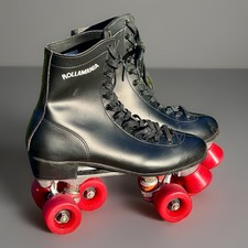 Vintage Rollamania Quad Roller Skates - Black Red Size 9
