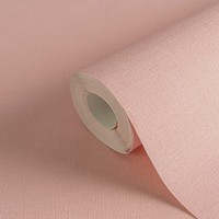Uni-Vliestapete Mit Leinenstruktur – Rosa