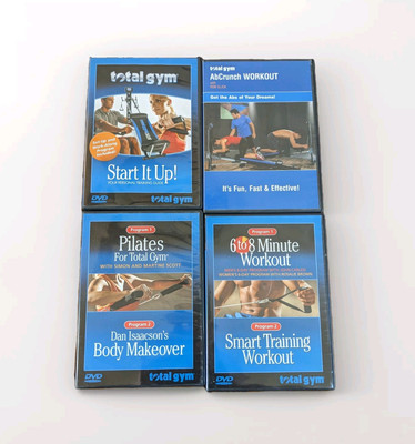 4 DVD Lot for Total Gym: 6 to 8 Minute Workout, AbCrunch Workout, Pilates, More