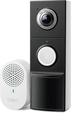 Tapo by Tp-Link Smart Video Doorbell Camera with Chime, Battery or Wired, 2K QHD