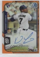 2015 Bowman Chrome Rookie Orange Refractor 17/25 Rymer Liriano #BCAR-RL Auto 0c2