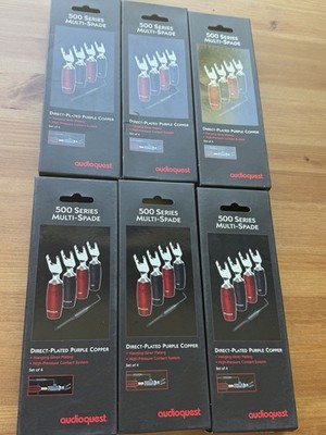 1 New Box of AUDIOQUEST 500 SERIES MULTI SPADE SPADES Contains 4 Spades Per Box