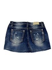 Miss Me Blue Denim Embroidered Mini Skirt W32