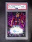 2023-24 Topps Chrome UEFA Lamine Yamal RC Black Lazer Auto Magenta /199 PSA 8/10
