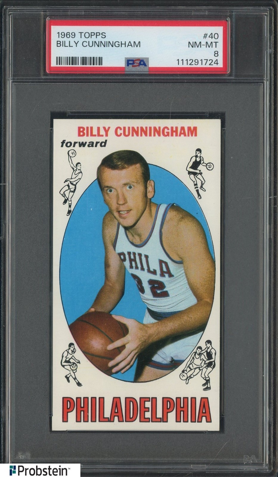 1969 Topps Basketball #40 Billy Cunningham Philadelphia PSA 8 NM-MT