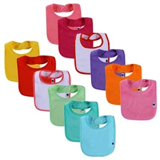 12 Pack Terry Drool Cotton Bibs, Unisex Baby Bibs With Fiber Filling Waterpro...