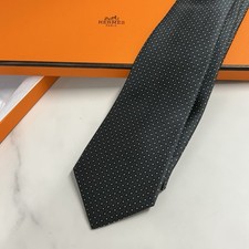 Hermes Noir H Pattern Dotted Pattern 100% Sil...