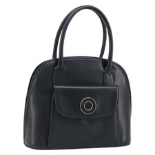 CELINE Hand Bag Leather Black Gold Auth 16699...