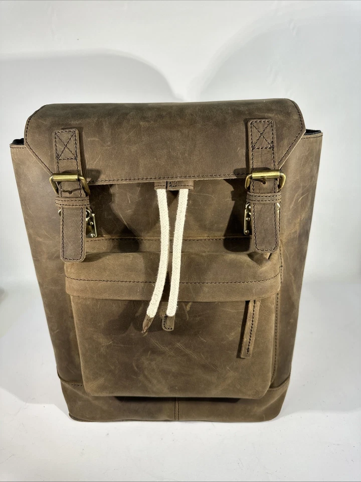 Mochila de vino de diseñador de cuero de búfalo genuino 2 botellas - Bolso de lujo hecho a mano Foto 3 de 4