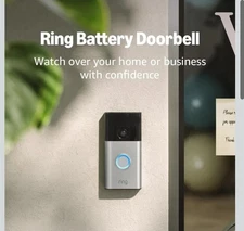Ring Battery Doorbell Smart Wifi Video Doorbell with Two-way Talk Satin Nickel