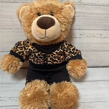 Vingtage 90's Build-A-Bear Brown Teddy with Leopard Print Outfit