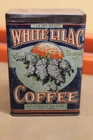 Rare Vintage White Lilac Empty One Pound Coffee Tin Can Antique