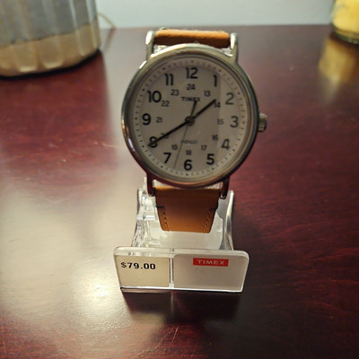 Timex TWH0Y9910 Men's Brown Leather Analog White Dial Quartz Genuine Watch $79