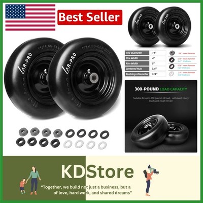 2-Pack 11x4.00-5 Flat-Free Universal Tires for Zero Turn Mowers & Lawn Tractors