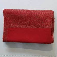 Pottery Barn Jacquard Paisley Table Throw Red Marketing Sample New Minor Damage