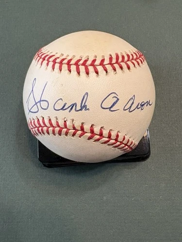 Hank Aaron Autographed Official NL Baseball  JSA COA LETTER
