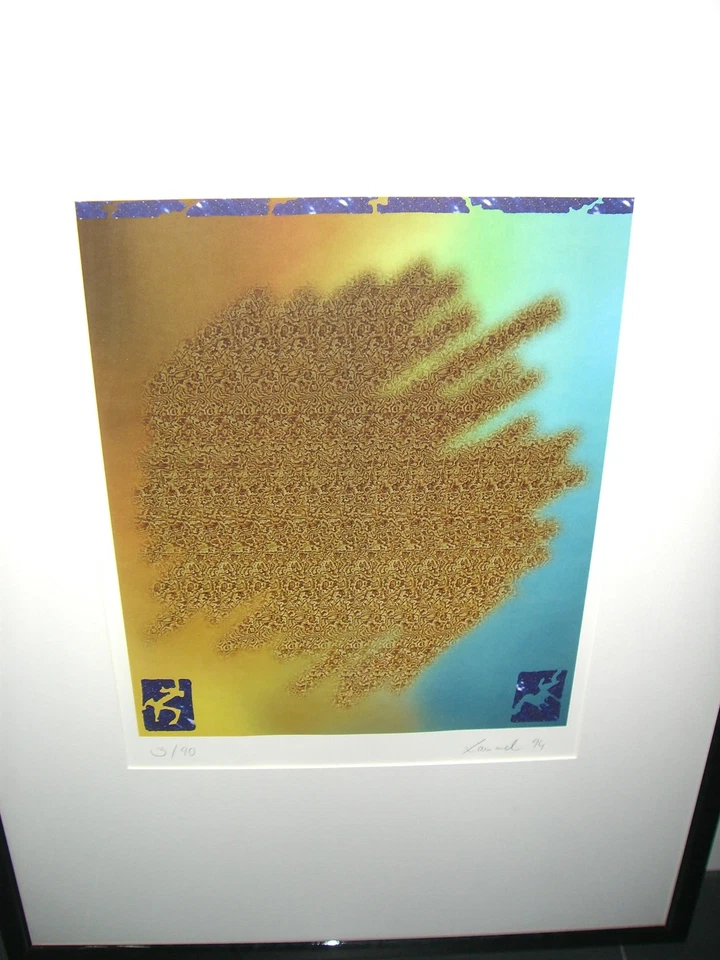 Lithographie gerahmt aus Büroauflösung, abstrakt, modern, limitierte Auflage - Bild 2 von 4