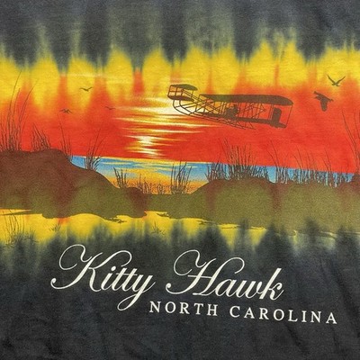 Vintage Kitty Hawk North Carolina T-Shirt Nature Tie Dye Size 2XL