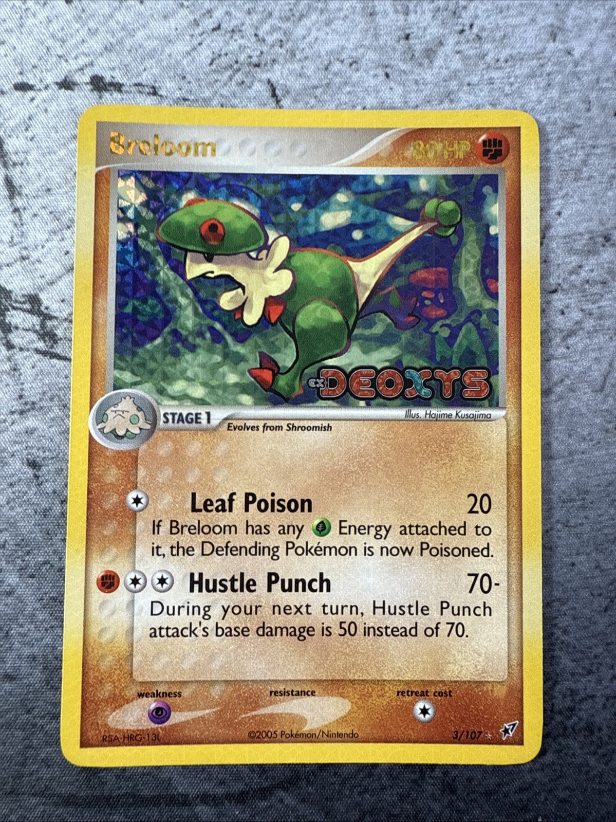 Pokemon Card - Breloom Deoxys 3/107 Reverse Holo Stamped NM