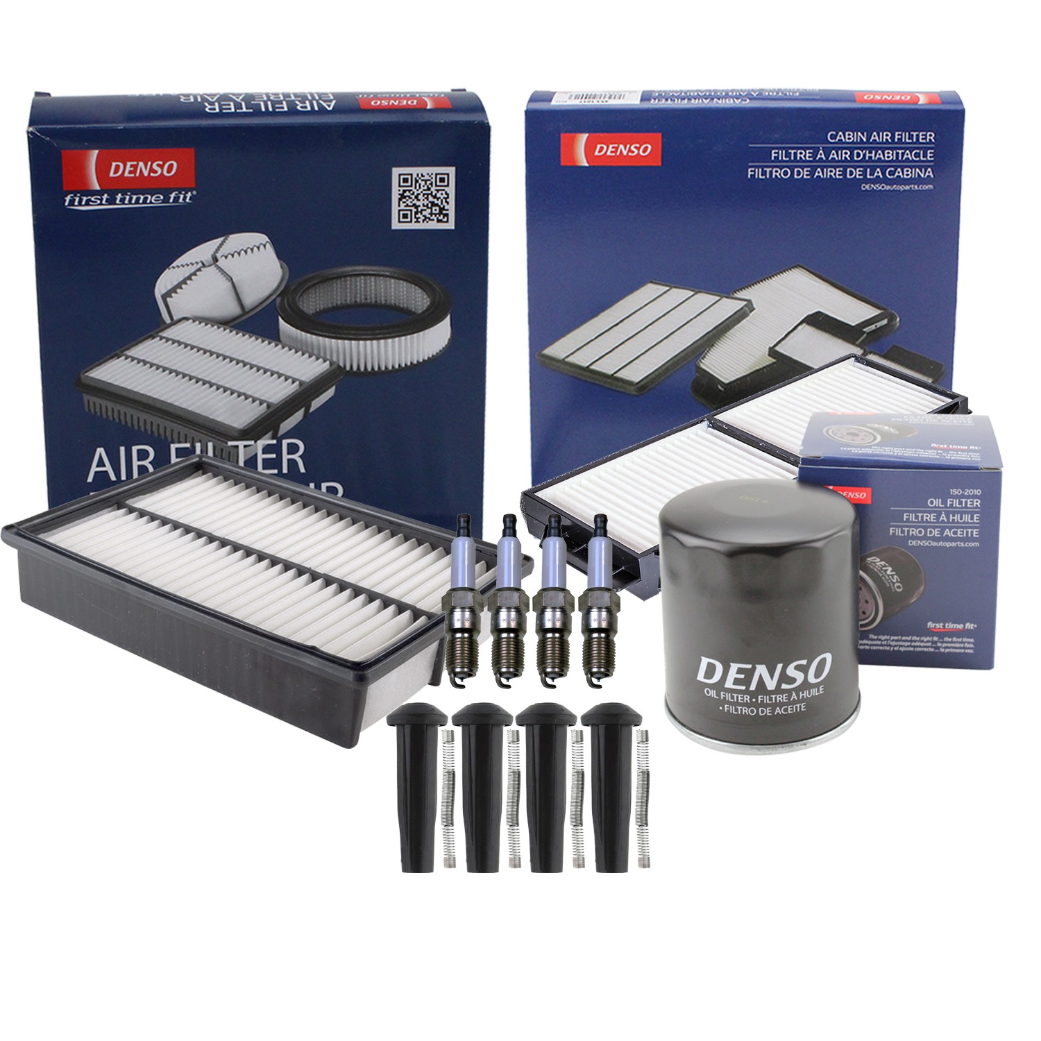 Denso Tune Up Kit 4 Spark Plugs  Boots Kit for Mazda 3 2.0L L4 Naturally GAS