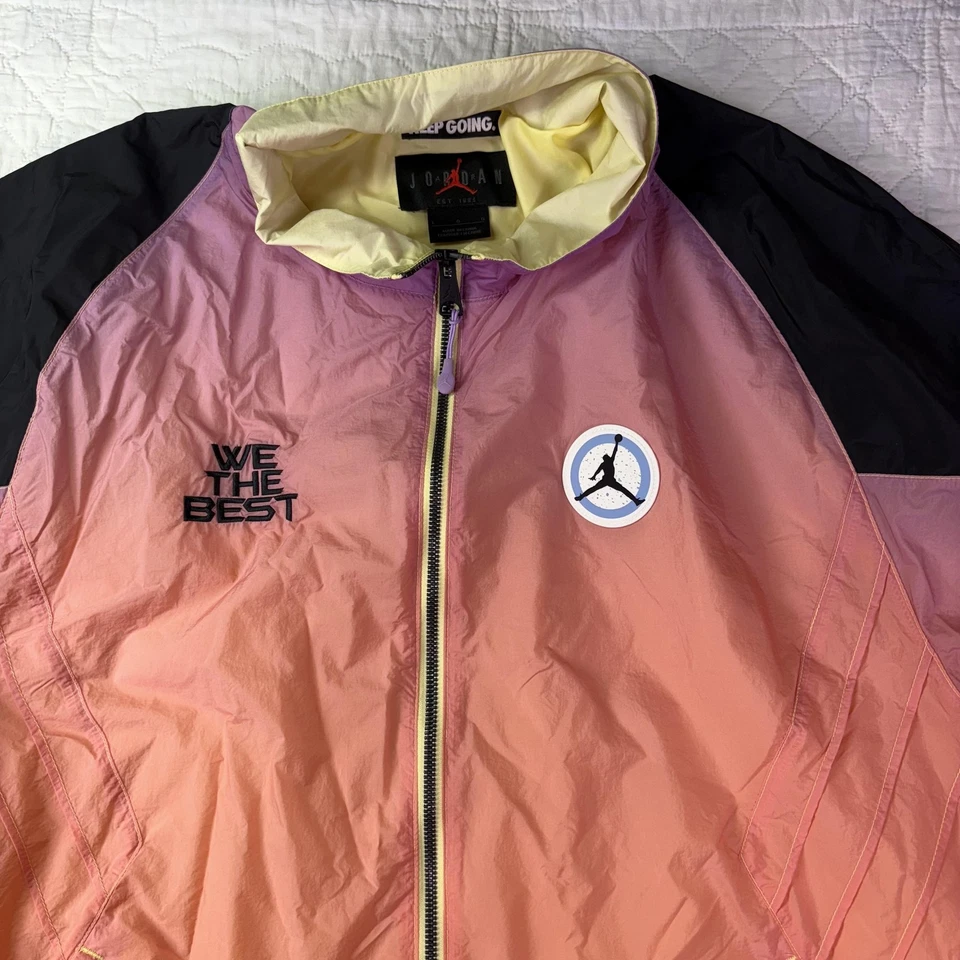 Jordan Jacket Mens Large Pink Orange We The Best DJ Khaled Windbreaker Gradient - Image 2 of 4