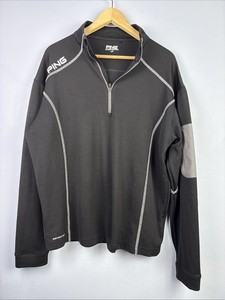 Coupe-vent Golf Ping Homme – Taille L – Noir/blanc – 1/4 Zip – Polyester – Occasion