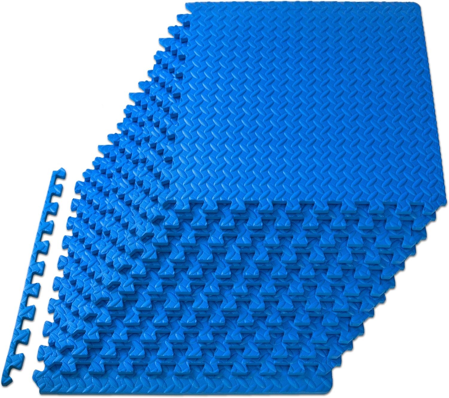 Puzzle Exercise Mat &frac12; in, EVA Interlocking Foam Floor Tiles for Home Gym, Mat