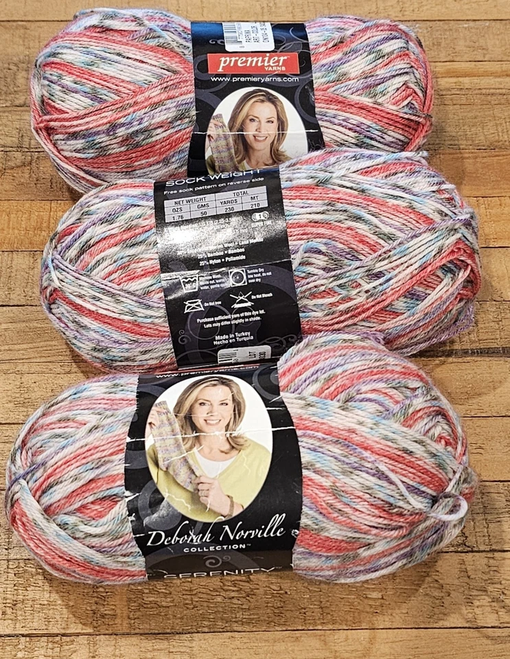 Premier Yarns Serenity Sock Yarn Deborah Norville paprika DN104 Lot Of 3 Skeins  - Image 3 of 3