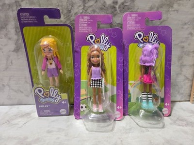 Lot of 3 Polly Pocket 3.5'' Dolls Blonde Brunette Purple Hair