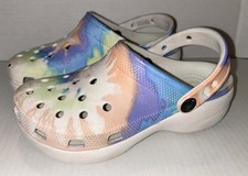 Crocs Classic Clog Shoes Womens Size 6 Tie Dye Pastel Slip On Foam Comfort