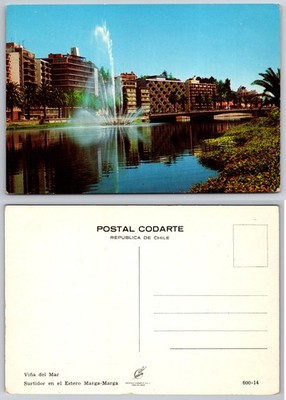 Continental Vina Del Mar Fountain Chile Postcard