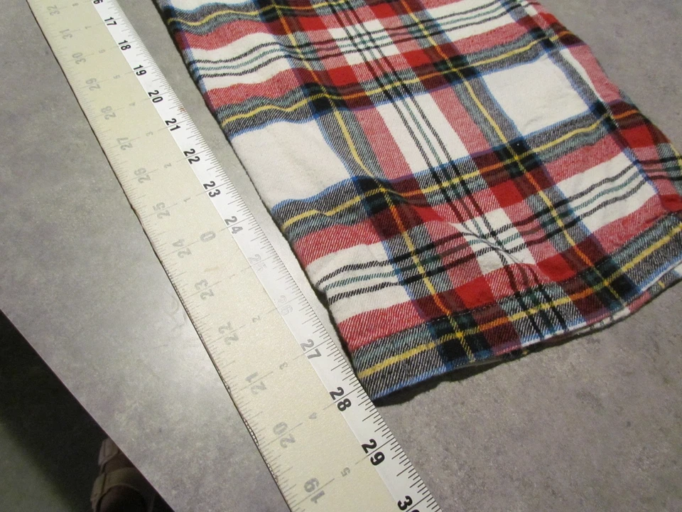 Antiguo conjunto de pijama azul marino para mujer extra grande acogedor algodón franela rojo blanco a cuadros Foto 4 de 4