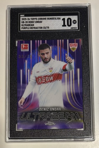 Deniz Undav 2025-26 Topps Chrome Bundesliga Ultrabeam Purple /75 Germany SGC 10
