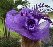 Women's Kentucky Derby Church Tea Party Dress Hat Wide Brim