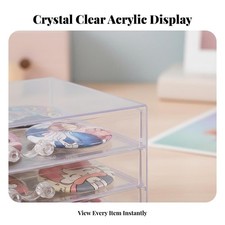 latticeded badge holder Drawer Stackable Cleartransparent badge holder display