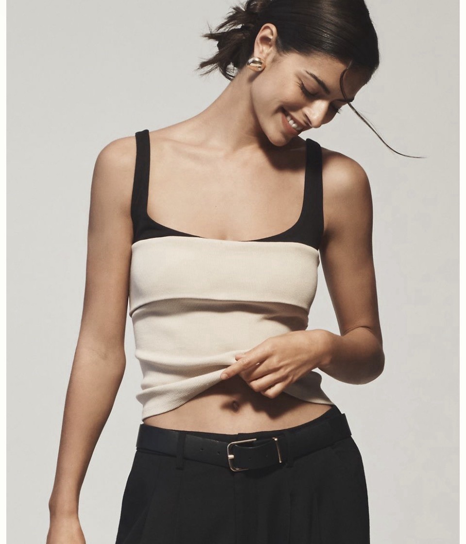 NEW NWT $58 Anthropologie Twofer Tube Tank Top M Sand See All My 70% Off Sales!