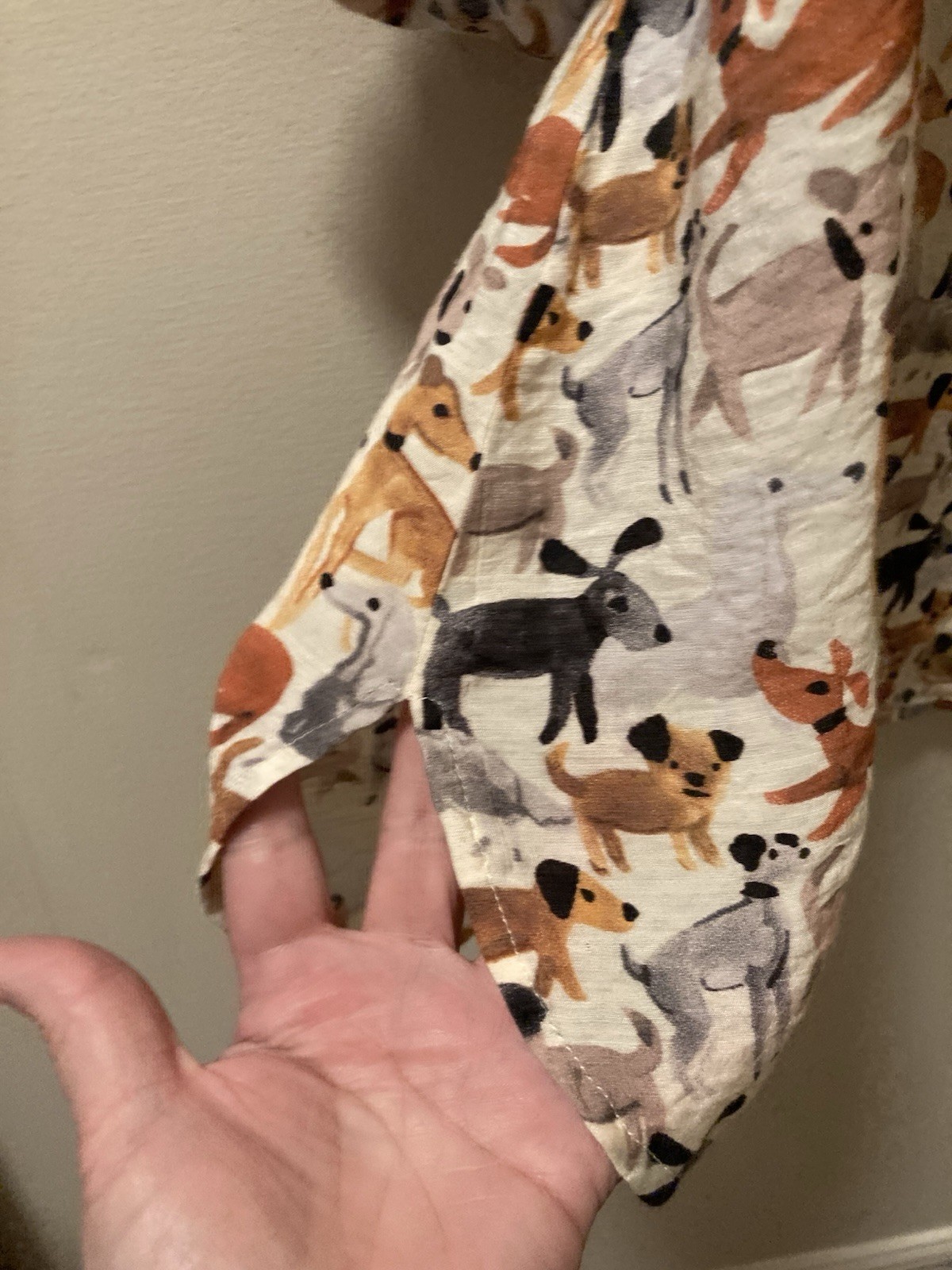 Multiples Button Tunic Top Crinkle Multicolor Dog… - image 8