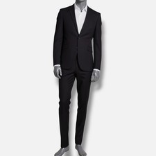  396 Kenneth Cole Men's Black Techni-Cole Slim-Fit 2-Piece Jacket Pants Suit 40R